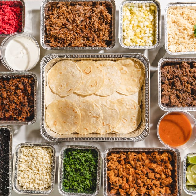 Taco Bar Set Up.