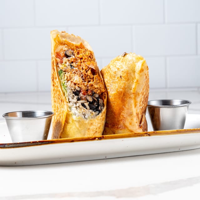 Roated Brussel Sprouts Burrito.